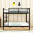 Full Over Full Metal Bunk Bed With Built-In Ladder And Storage Drawers