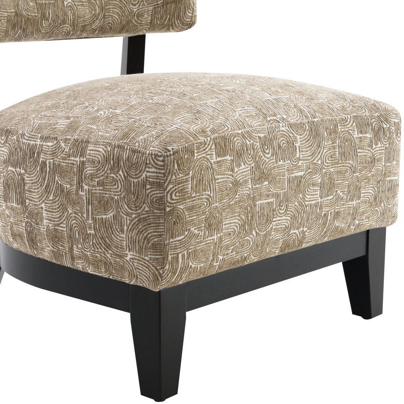 Fauteuil d'appoint rembourré avec dossier incliné Swirle, Beige