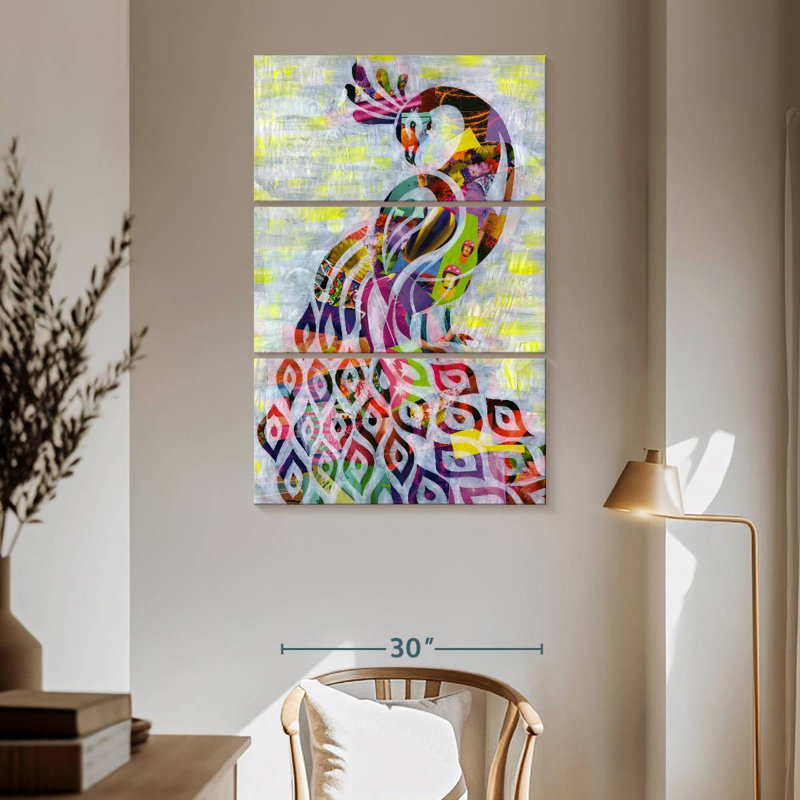 Brampt Peacock Abstract, 65" H x 42" W