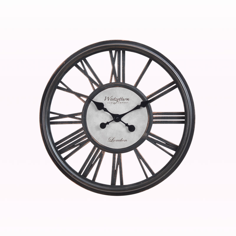 Clocks, Round, Wall Clock, Transitional, 17.58'' W X 17.58'' H X 1.85'' D, Black/White