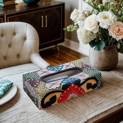 Talavera Tissue Box Cover Rectangular