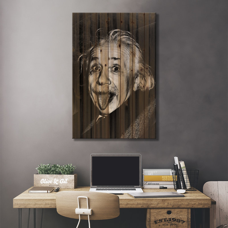 Albert Einstein, tirant la langue, L 18 po x H 26 po