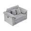 «Chaise d'appoint rembourrée grise avec rangement - Meuble peu encombrant pour petits appartements»-118034727
