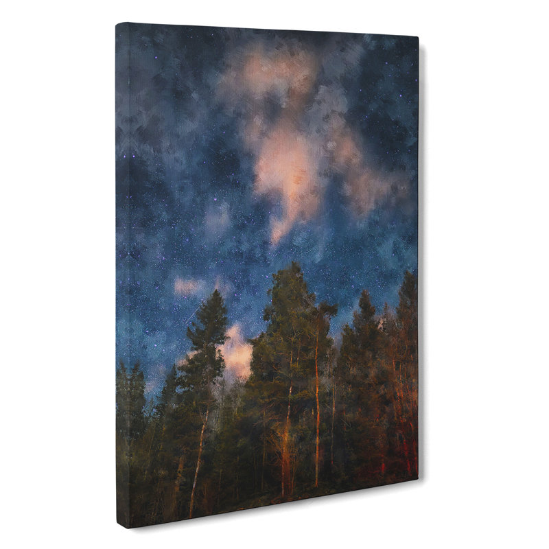 Starry Night Forest - Wrapped Canvas, 50cm H x 35cm W x 3cm D