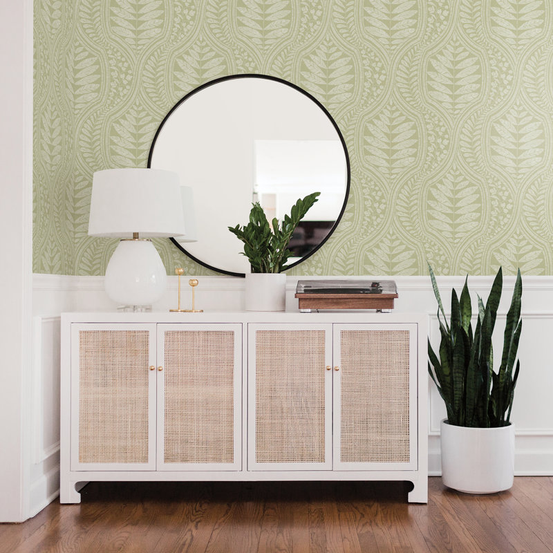 10.06m x 52.07cm Semi-Gloss Paste the Wall Wallpaper Roll, Green