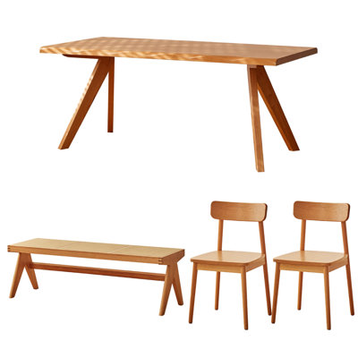 Simple Creative Solid Wood Cherry Wood Table Set