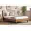 Lits plateforme en bois pleine grandeur avec DEL, tablettes de rangement, tiroirs et garde-corps, blanc