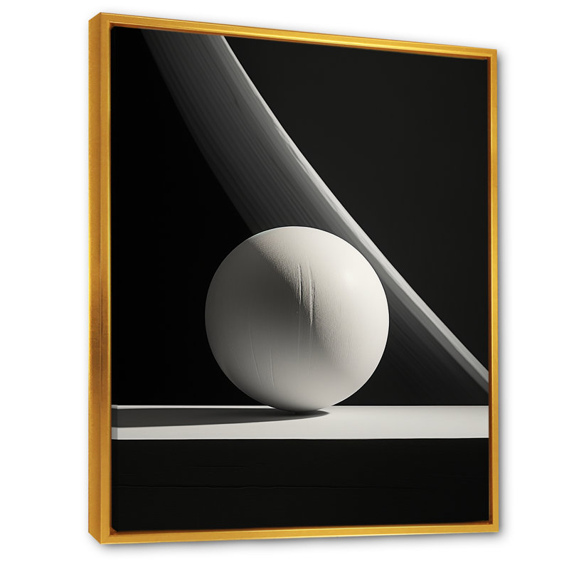 " Bowling Ivory Impact ", Gold Floater Framed, 44" H x 34" W x 1.5" D