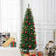 Arbre de Noël au crayon 6 pi, sapin de Noël artificiel non éclairé avec branches réalistes, arbre d'Halloween avec 618 pointes, vert-188846278-188846139