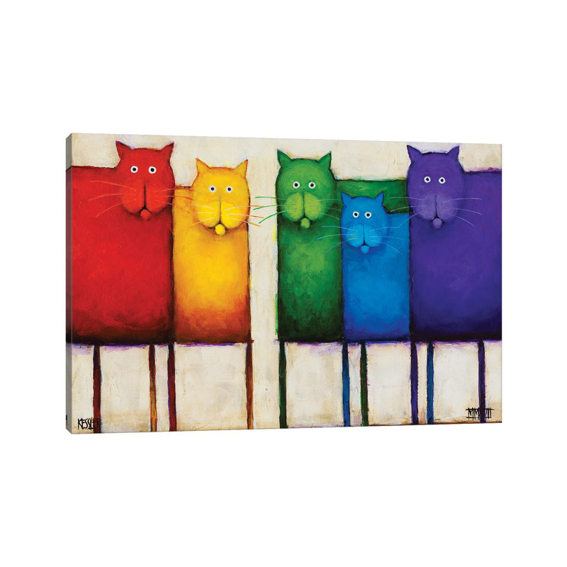Rainbow Cats- Gallery-Wrapped Canvas Giclée, 32" H x 48" W