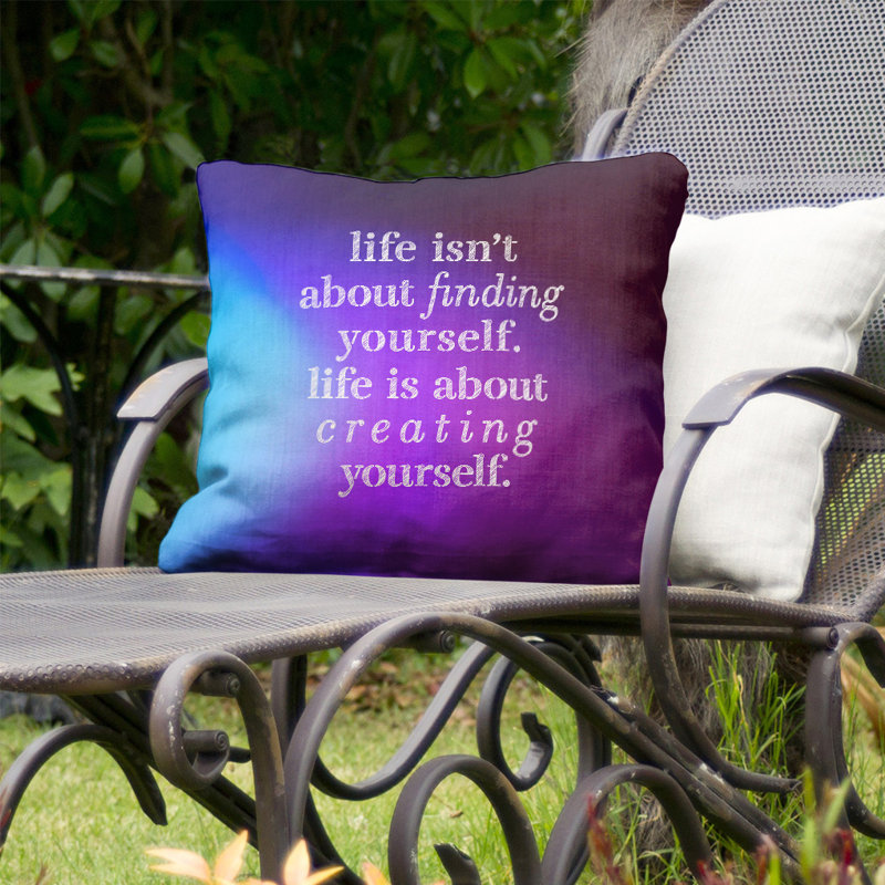 Coussin intérieur / extérieur Créant vous-même, 16 po x 1 po, Bleu / Mauve