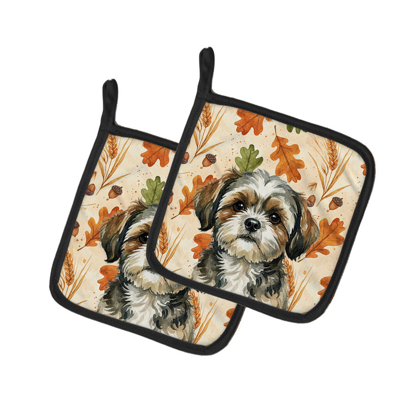 Paire de porte-casseroles Brindle Shih Tzu Heirloom Fall
