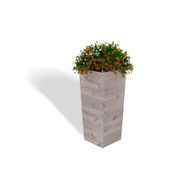 Ullrich Handmade Wood Pot Planter, White Wash