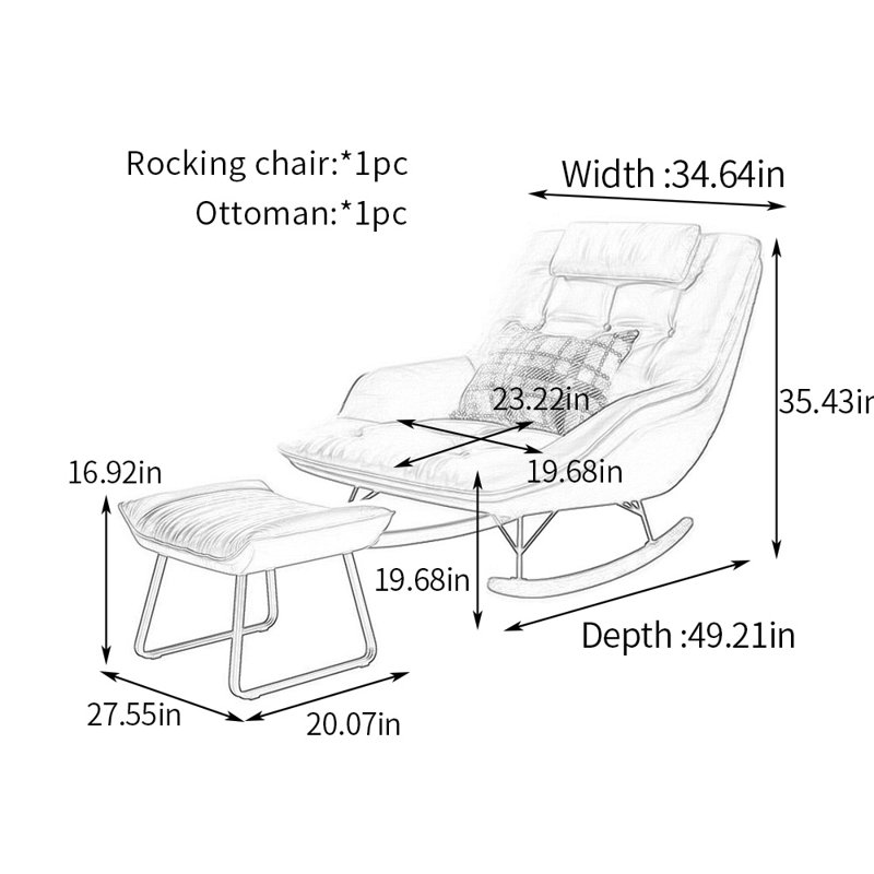 Chaise berçante à roulettes Sledge Type, Gris