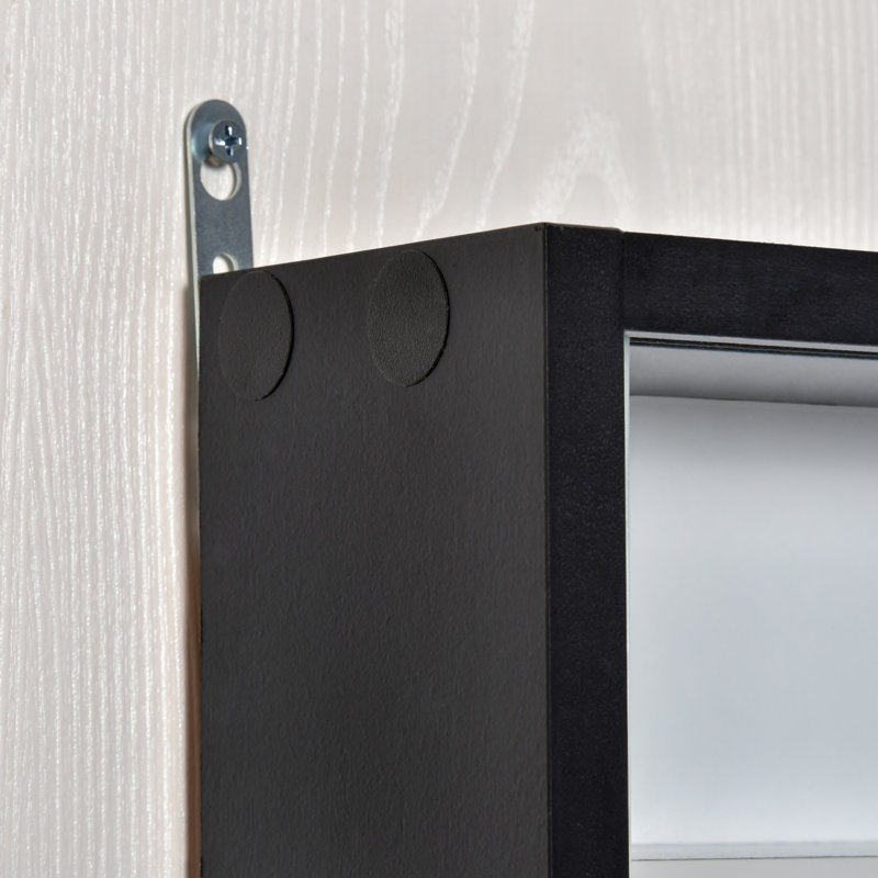 Vitrine noire et blanche à 5 tablettes réglables pour armoire de collection Craft