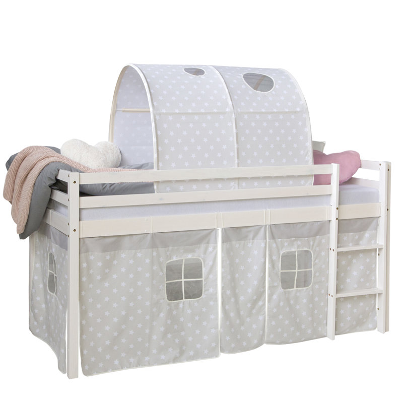 Gaston European Single (90 X 200Cm) Solid Wood Low Loft Bed by Zoomie Kids, Premium