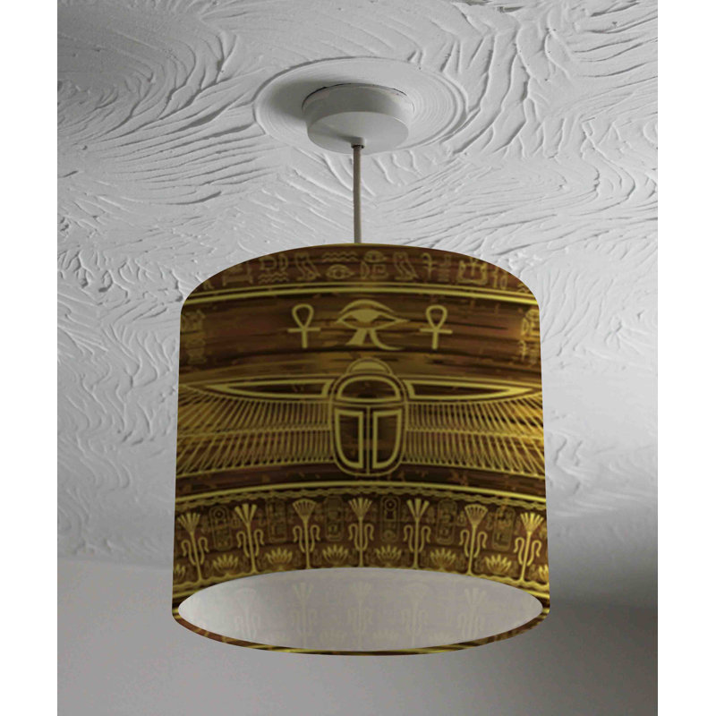 Cotton Drum Pendant Shade ( Uno ), 22cm H x 25cm W x 25cm D