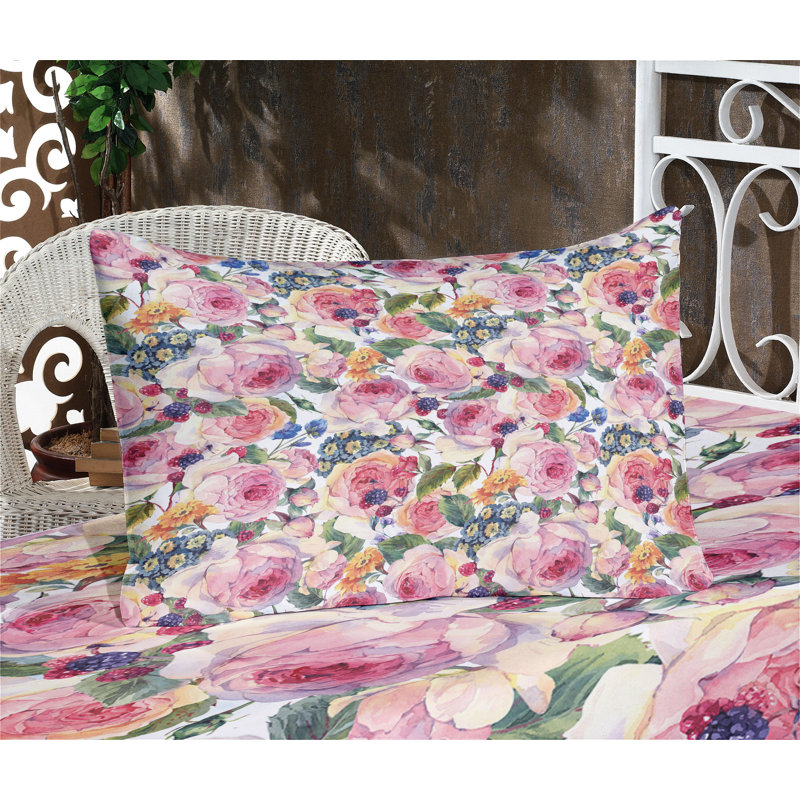 Multicolore drap-housse et coussin décoratif Ambesonne, Ensemble de draps pour très grand lit californien