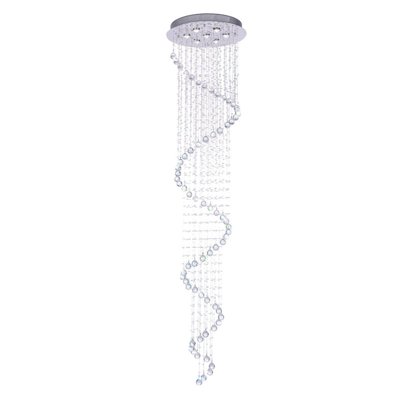 Plafonnier encastré à 12 lumières de style lustre 32 po Lakefield, H 108 po x l 32 po x P 32 po