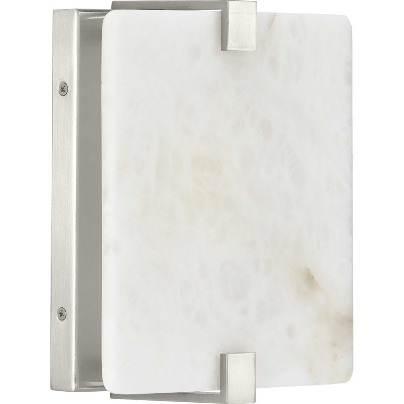 Traore LED Wallchiere, Alabaster Stone, Brushed Nickel