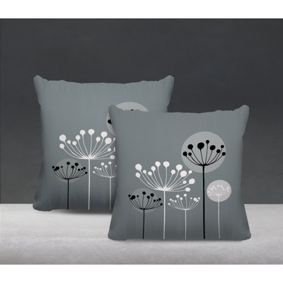 Floral Outdoor Reversible Throw Pillow