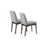Chaises de salle à manger rembourrées en tissu gris (2 unités) - Pieds en bois, pieds de siège attrayants (de 2) avec revêtement confortable et de style contemporain