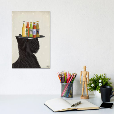 Scottish Terrier Beer Lover by Fab Funky - Wrapped Canvas Gallery-Wrapped Canvas Giclée