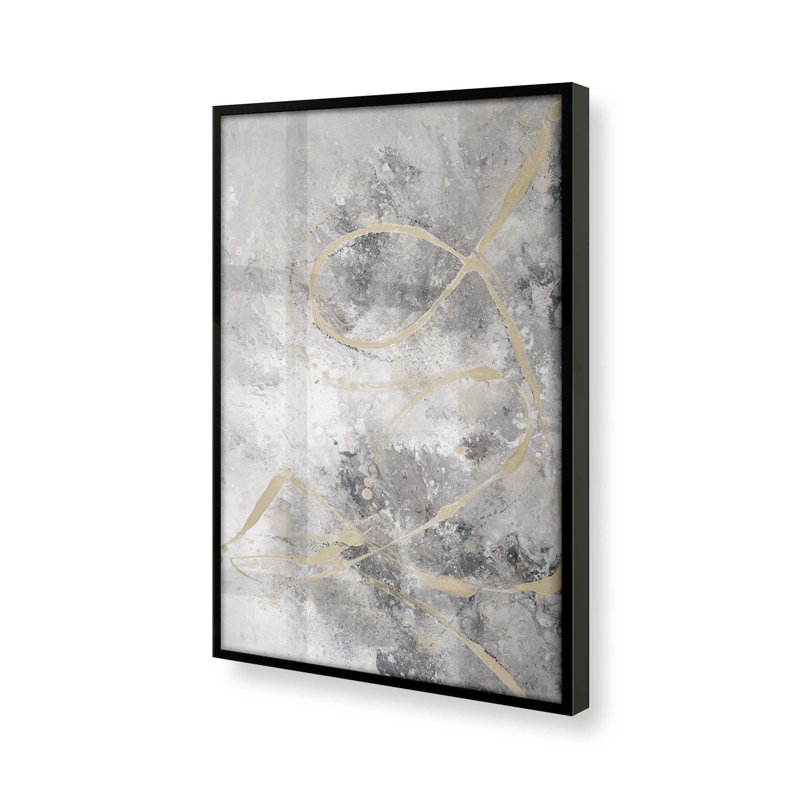Gilded Whispers v3 Print, Satin Black Single Picture Framed Paper, 15" H x 12" W x 1.25" D