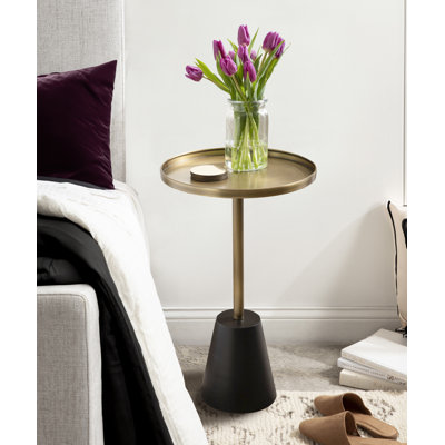 Table de bout à piédestal en marbre véritable Lodge