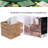Foldable Handwoven Water Hyacinth Storage Baskets Wicker Cube Baskets Rectangular Laundry Organizer Totes,Set Of 4 Pcs.