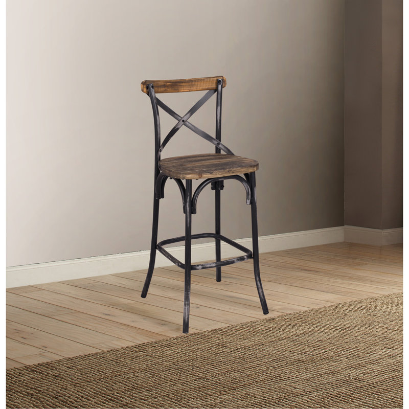 Chaise de bar Zaire, Noir/chêne