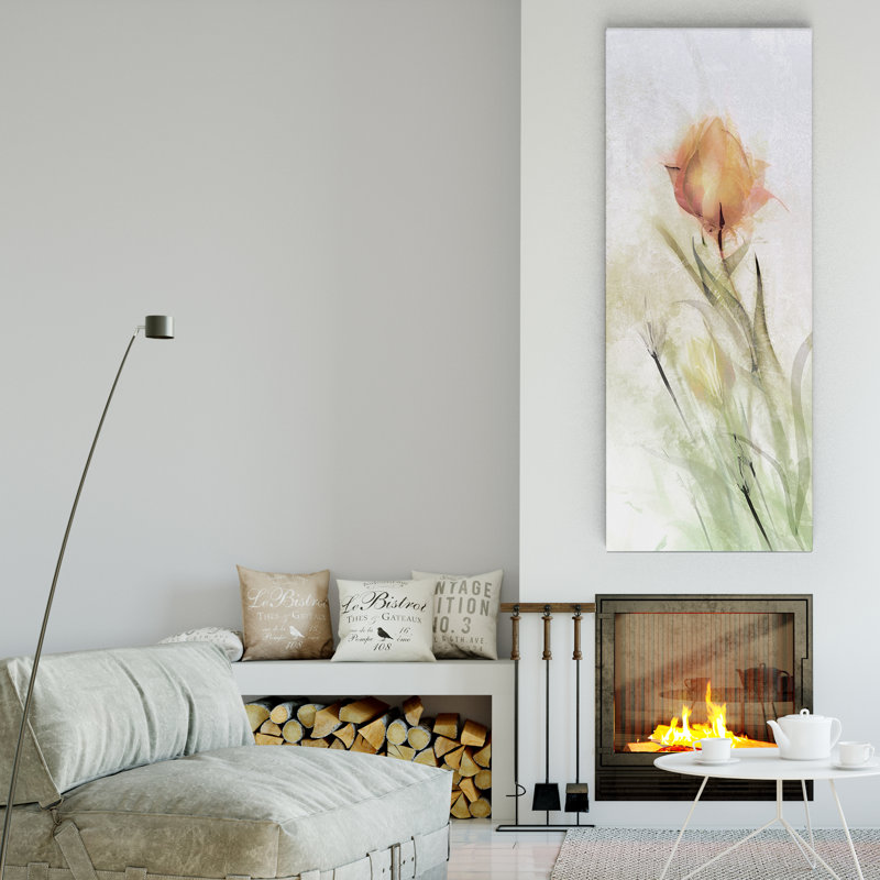 " Tulip Breeze I " Oil Print, 12" H x 36" W x 1.5" D
