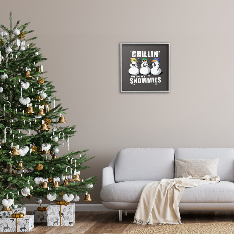 «Chillin 'With Snowmies Snowmen», art de la giclée encadrée par Jedco Brands, Inc., Estampe numérique Farmhouse