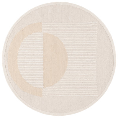 Kuala Rodeo Drive Hand Tufted Wool/Cotton Abstract Rug in Beige/Ivory
