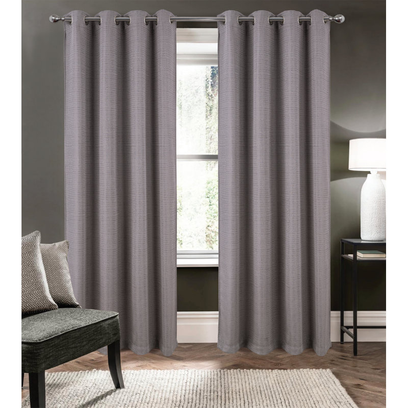 Demi Intricate Design Light Filtering Window Curtain, Charcoal
