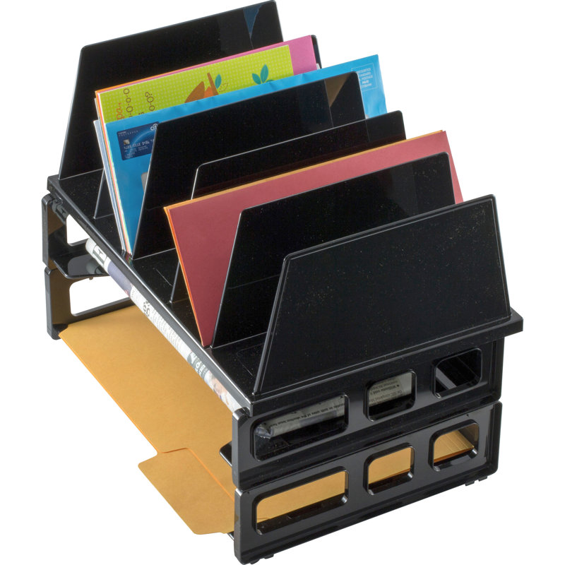 Black Multifunctional Letter Tray and Vertical Sorter