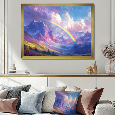 Arc-en-ciel dans les montagnes I - art mural arc-en-ciel