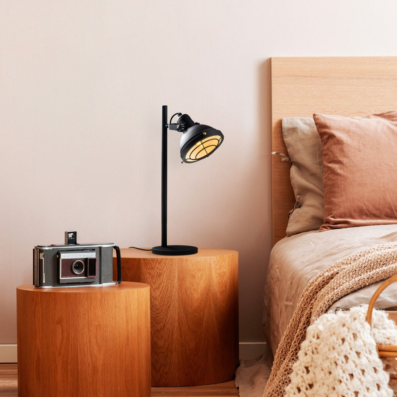 Industrial-Style Table Lamp, Gold Metal Body, 11.0 x 7.1 x 22.8 inches | E14 Socket, Max 40W, 6.6 ft Cable with On/Off Switch | Perfect for Home Office & Living Room, Elegant Modern Design, IP20 Rated