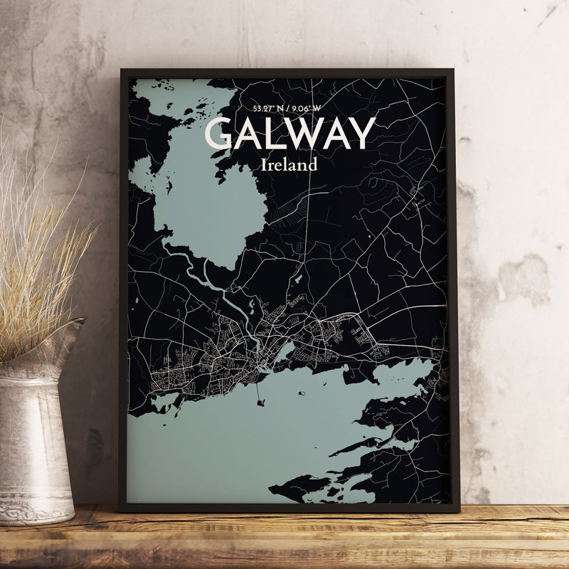 Galway City Map - No Frame Print, 43.2cm H x 27.9cm W x 0.13cm D
