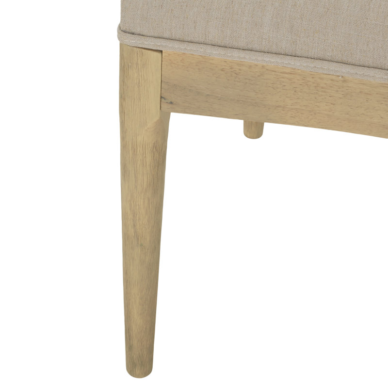 Chaise d'appoint rembourrée Ione Asheboro, Galet; lin, Frêne clair