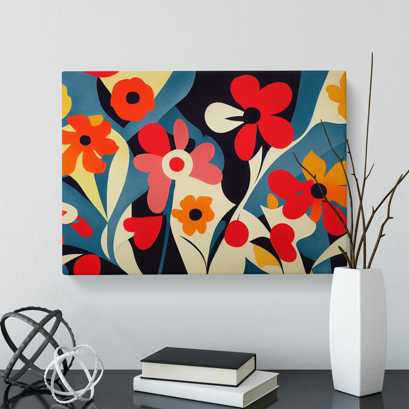 Evolving Abstract Flowers - Wrapped Canvas Painting