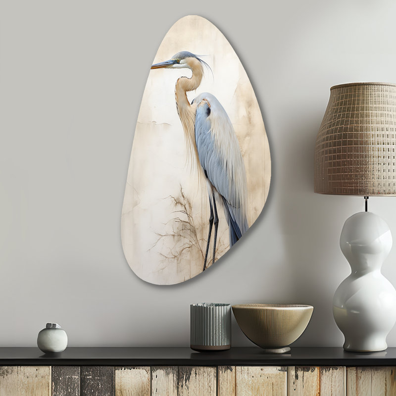 Rodriques - Heron, art mural asymétrique en métal, H 31 po x l 17 po