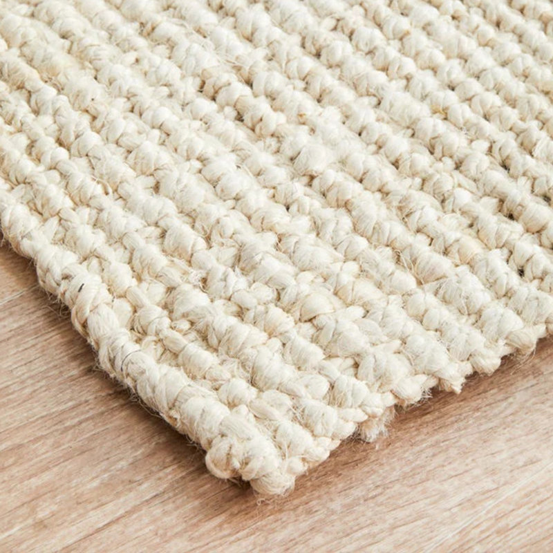 Orlean 100% Jute Area Rug – Handwoven, Bohemian & Rustic Style, Non-Slip, Ideal for High-Traffic Areas, Rectangle 3' x 5'