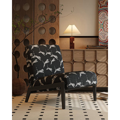 Chaise longue en tissu jacquard de style rétro, convenant au salon et au balcon