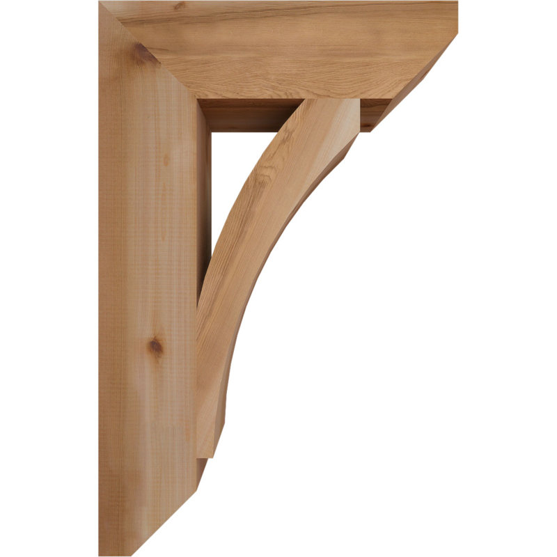 Support en bois / corbeau, Cèdre rouge, H 34 po x l 5,5 po x P 22 po