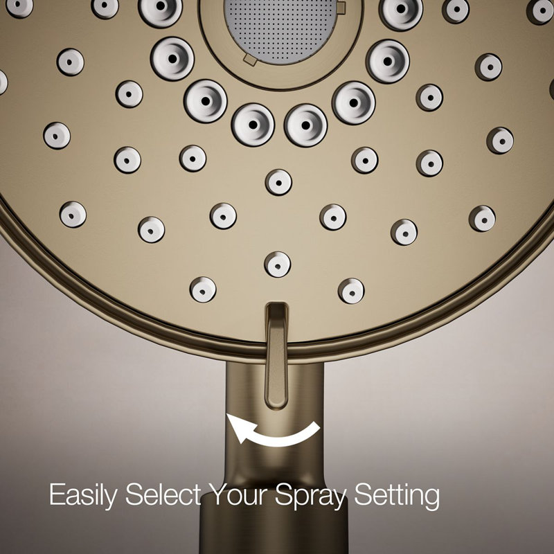 Kohler Purist® 2-In-1 Multifunction Shower Combo Kit, Showerhead and Handshower, Three Spray Settings, Vibrant Brushed Bronze