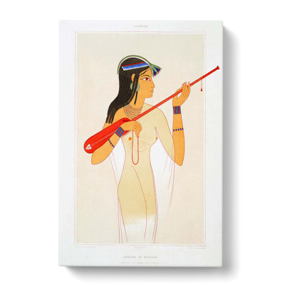 The Egyptian Mandore Player by Emile Prisse D'Avennes - Wrapped Canvas Print