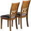 Ensemble de table ronde contemporaine 5 pièces avec 4 chaises d'appoint au fini noyer et bois d'hévéa