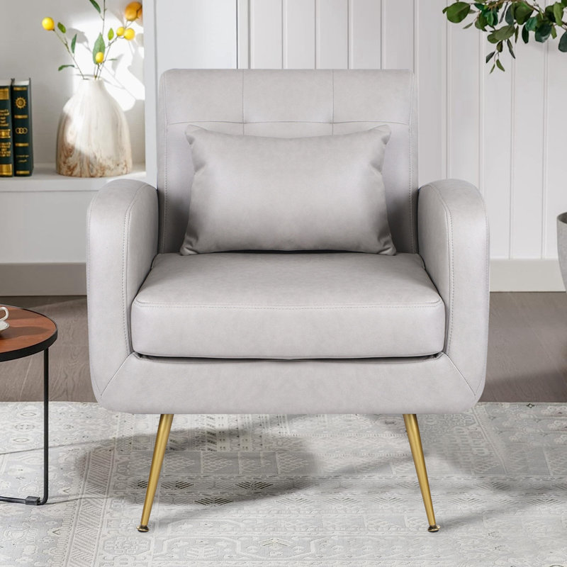 Chaise d'appoint en tissu, Gris clair