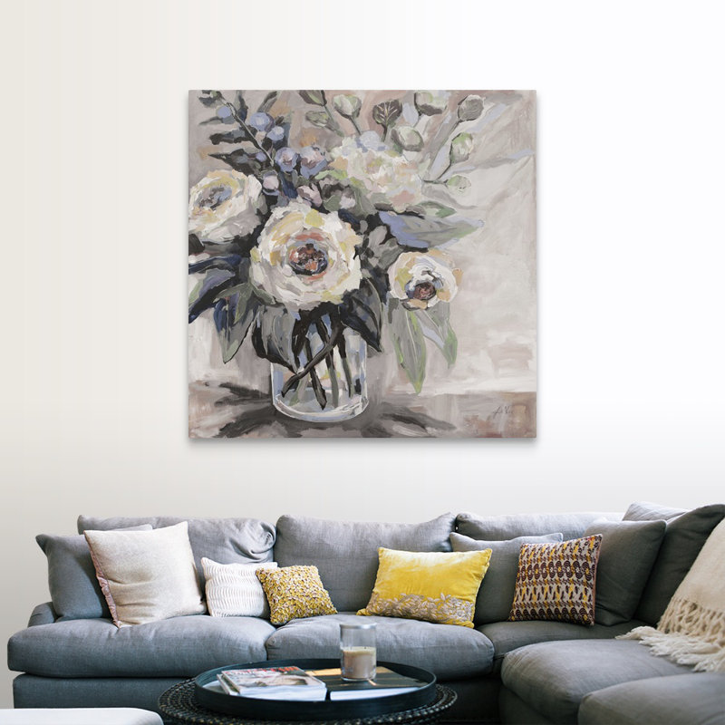 «Delighted Greige» par Jeanette Vertentes - reproduction d'art sur toile, H 48 po x l 48 po x P 1,25 po, Toile tendue